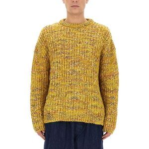 YMC Men's Chunky Knit Crewneck Sweater Men YELLOW Sweaters & Cardigans